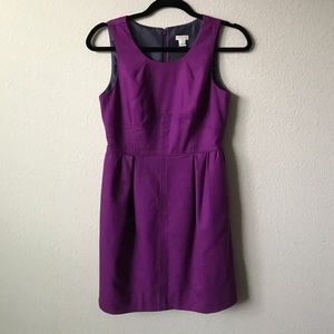 J. Crew purple shift dress, wool flannel